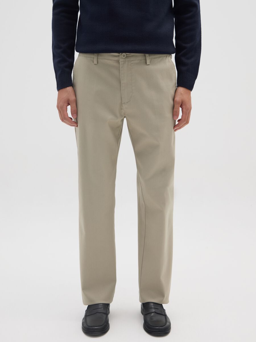 Pantaloni chino beige regular fit_1