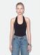 Black stretch bodysuit with rhinestones, regular fit_1