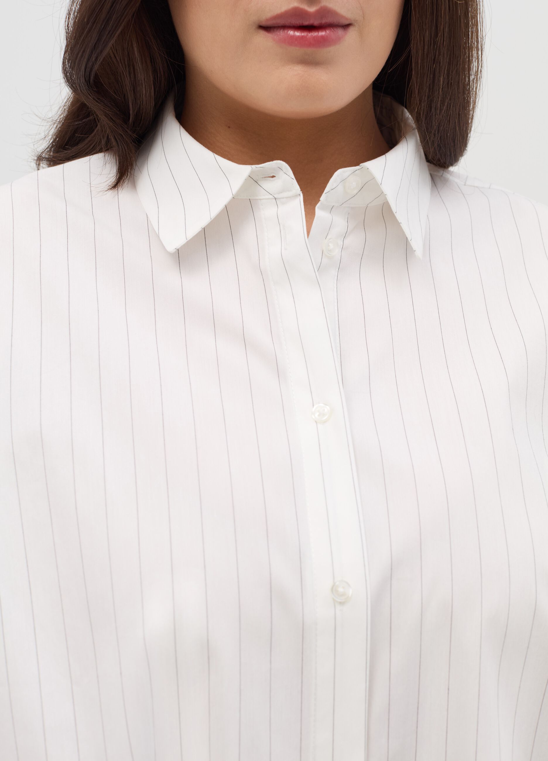 Curvy pinstripe shirt