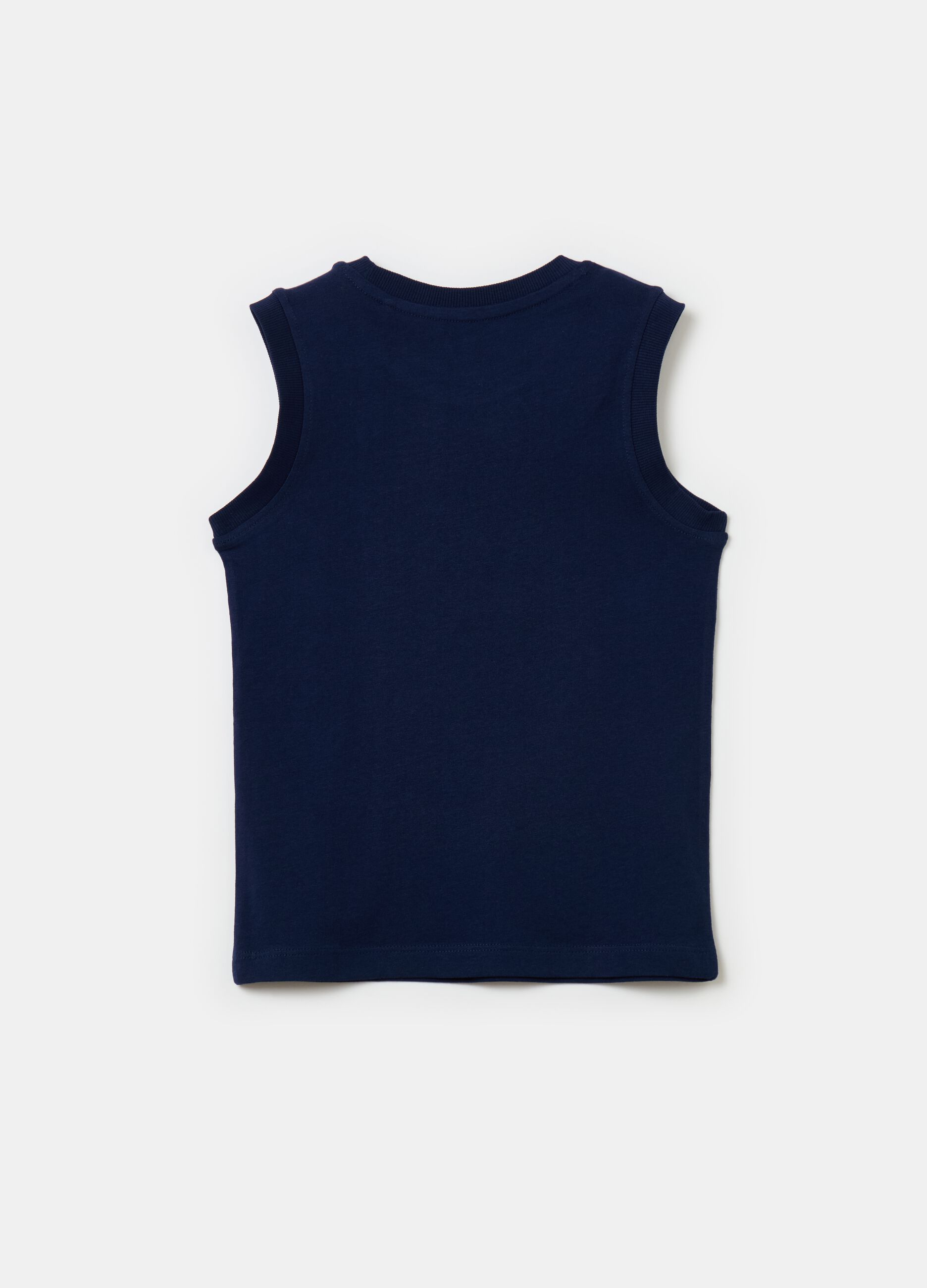 Cotton racerback vest with print