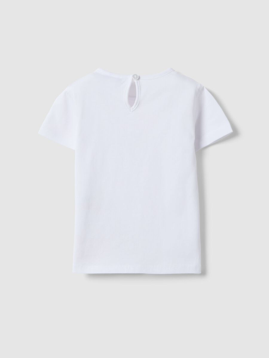 White pure cotton T-shirt for girls regular fit with unicorn_1