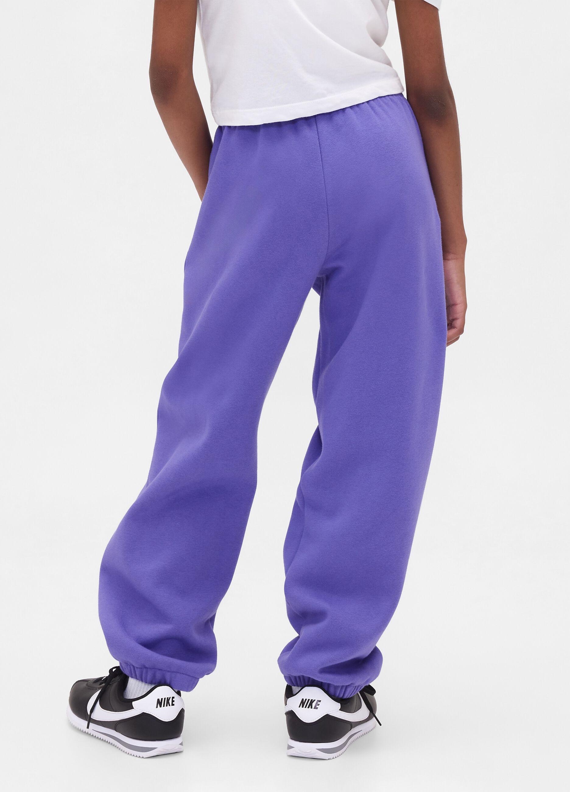 Purple knit trousers for girls