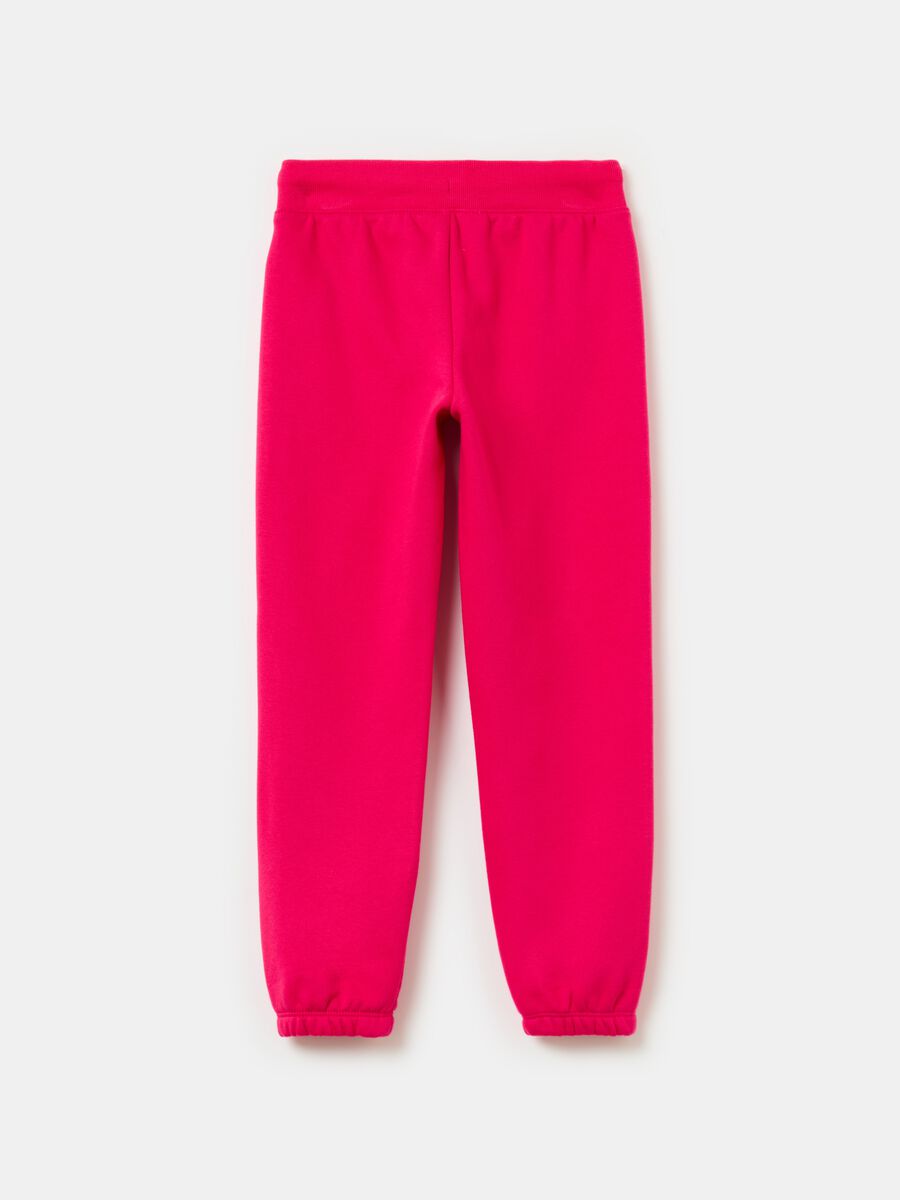 Fleece joggers with logo embroidery_1