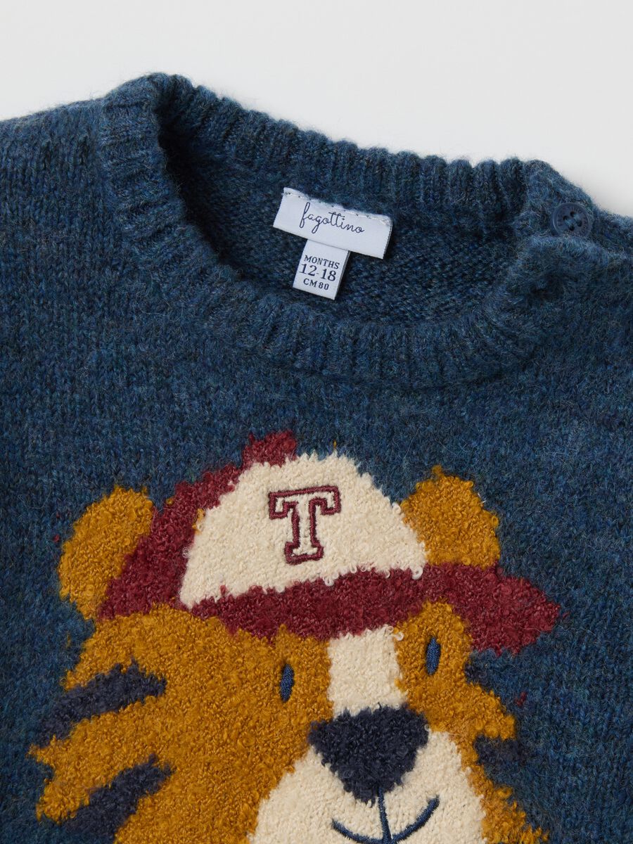 Maglione blu da bambino regular fit con stampa_2