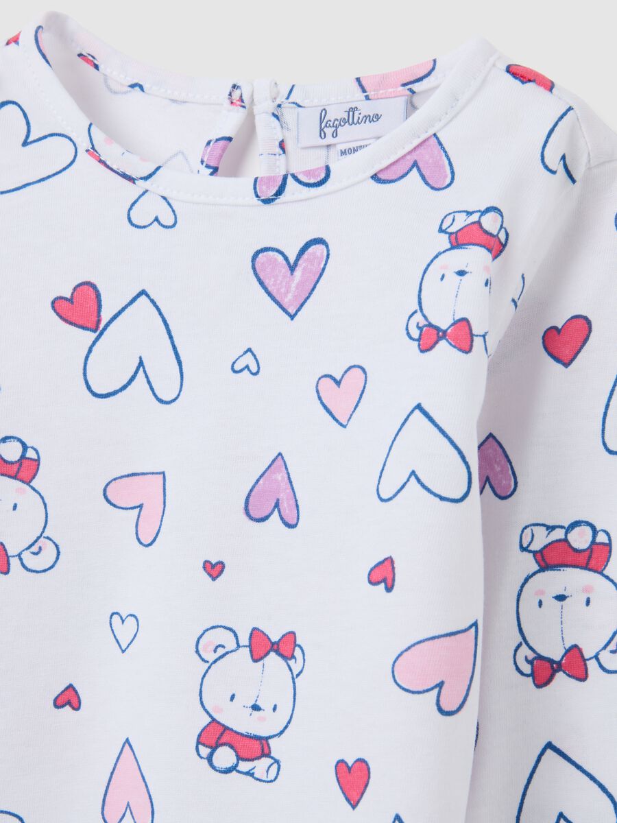 Multicolour regular fit pure cotton girl's T-shirt_2