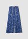 Blue pure cotton patterned trousers_4