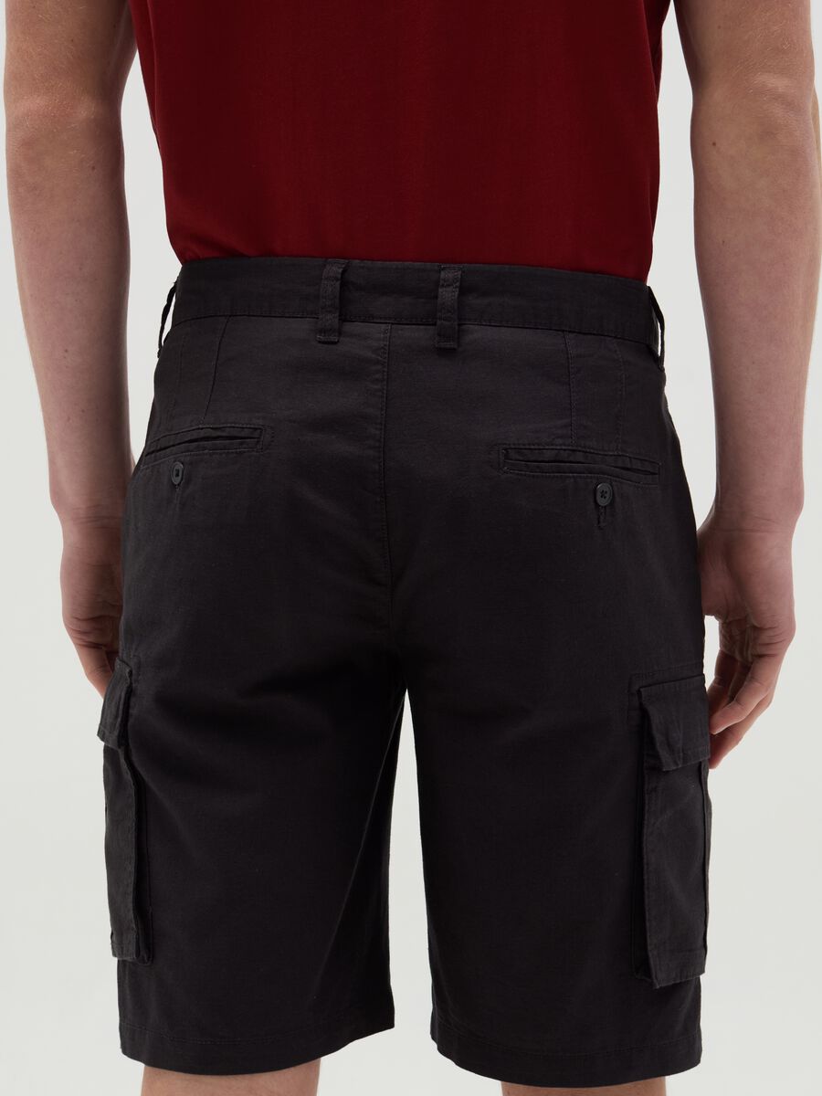 Stretch cotton cargo Bermuda shorts_2