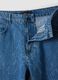 Blue denim baggy-fit jeans in pure cotton with all-over print_2