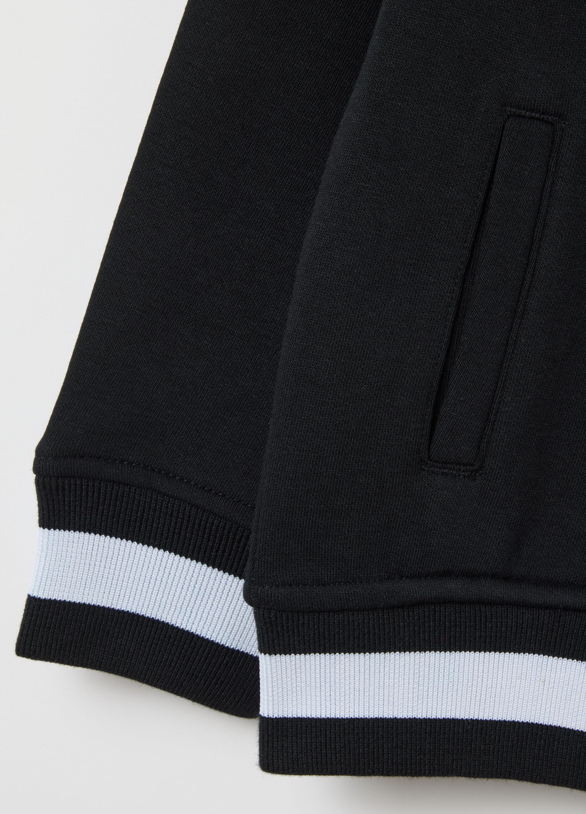 Children's black regular fit cotton blend sweatshirt