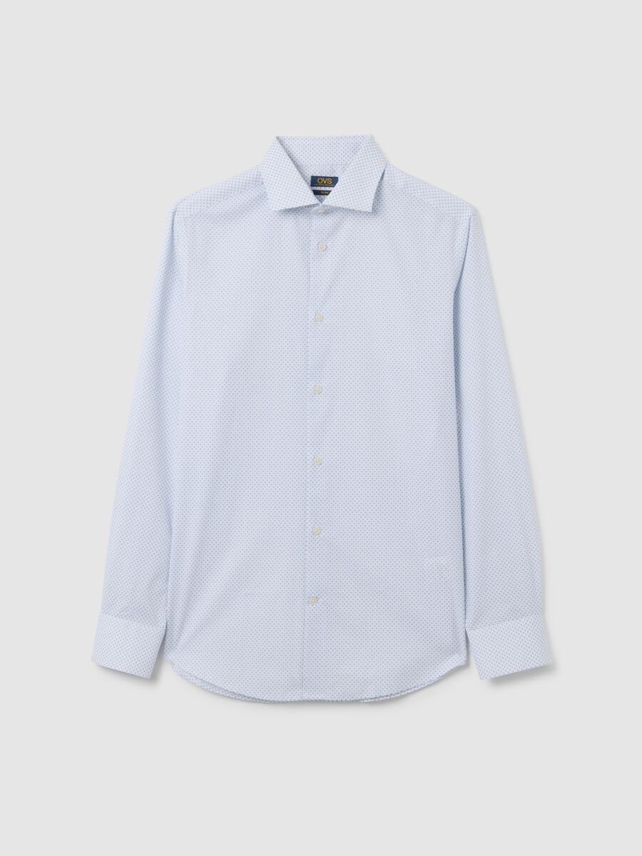 Men's multicolour cotton slim fit polka dot shirt_4