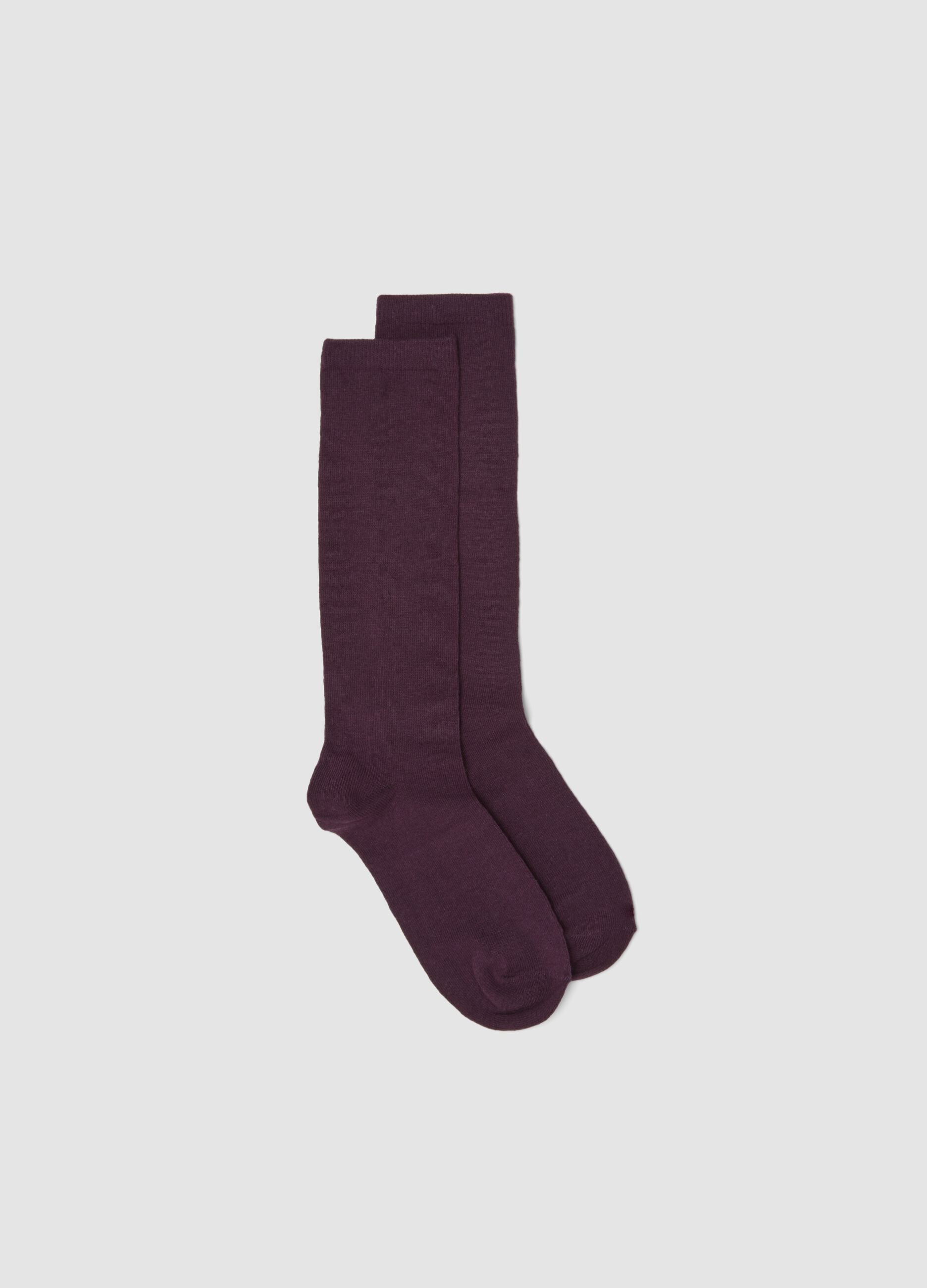 Dark purple socks in stretch organic cotton