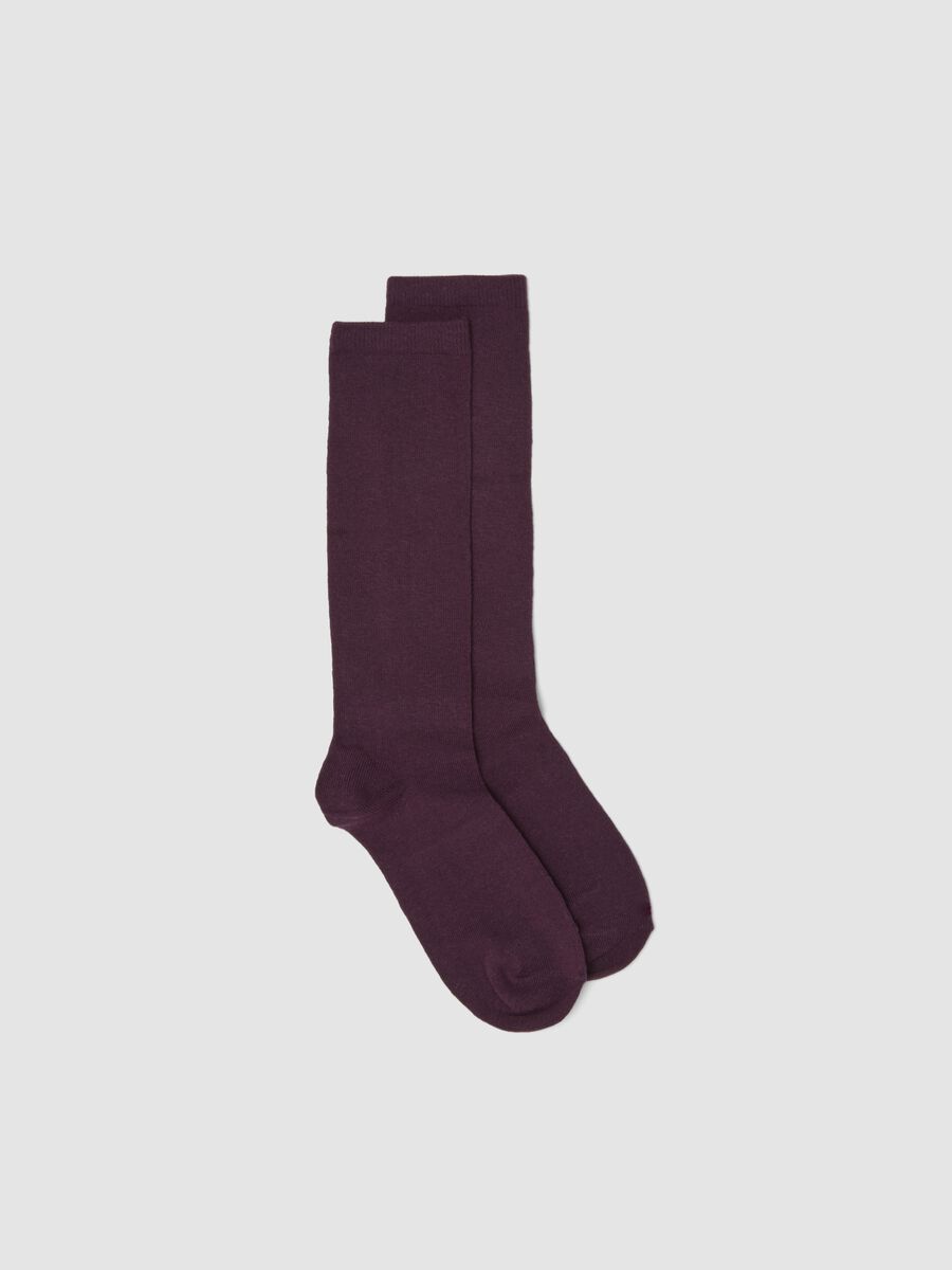 Dark purple socks in stretch organic cotton_0