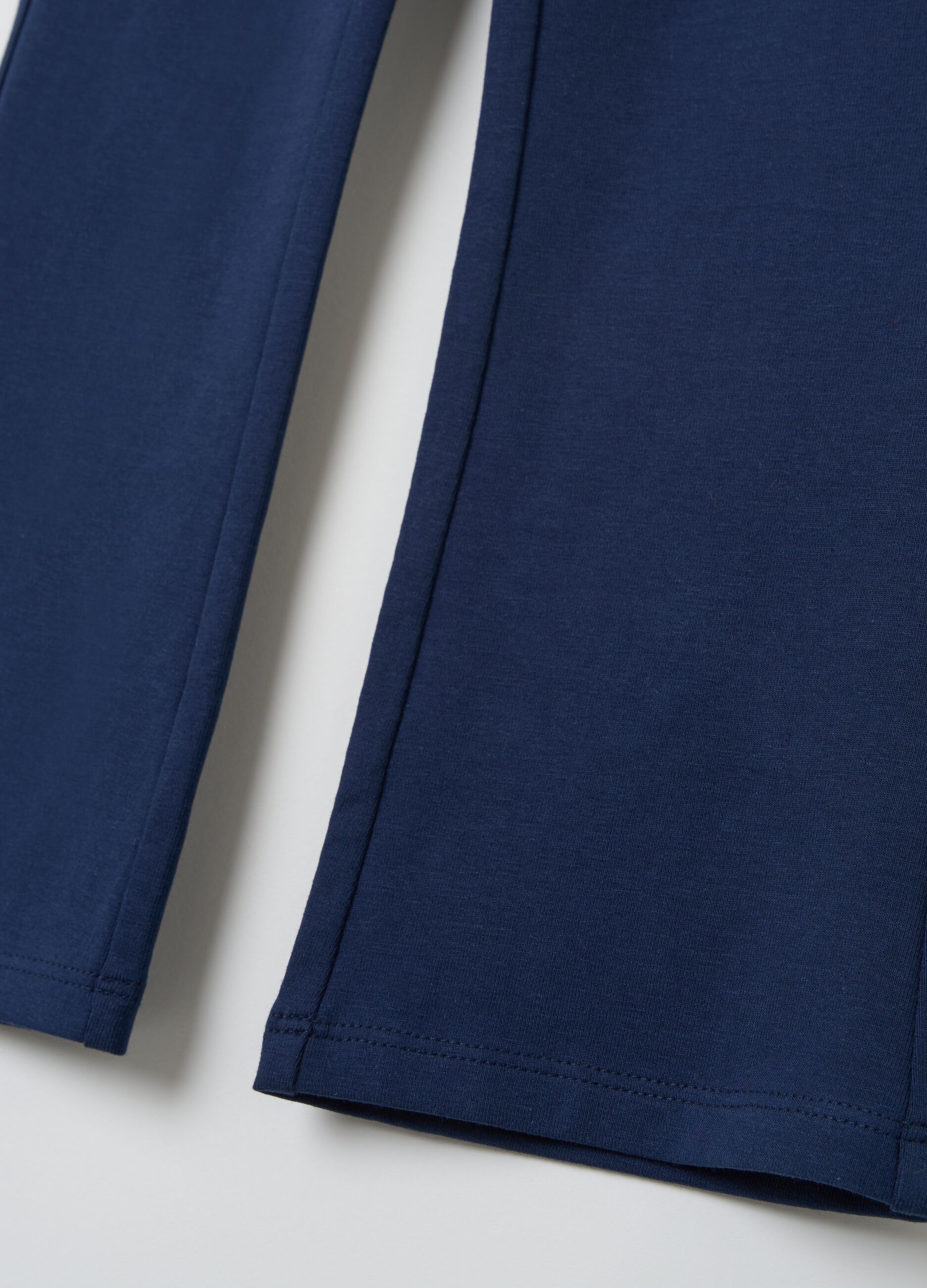 Flare-fit leggings in stretch cotton
