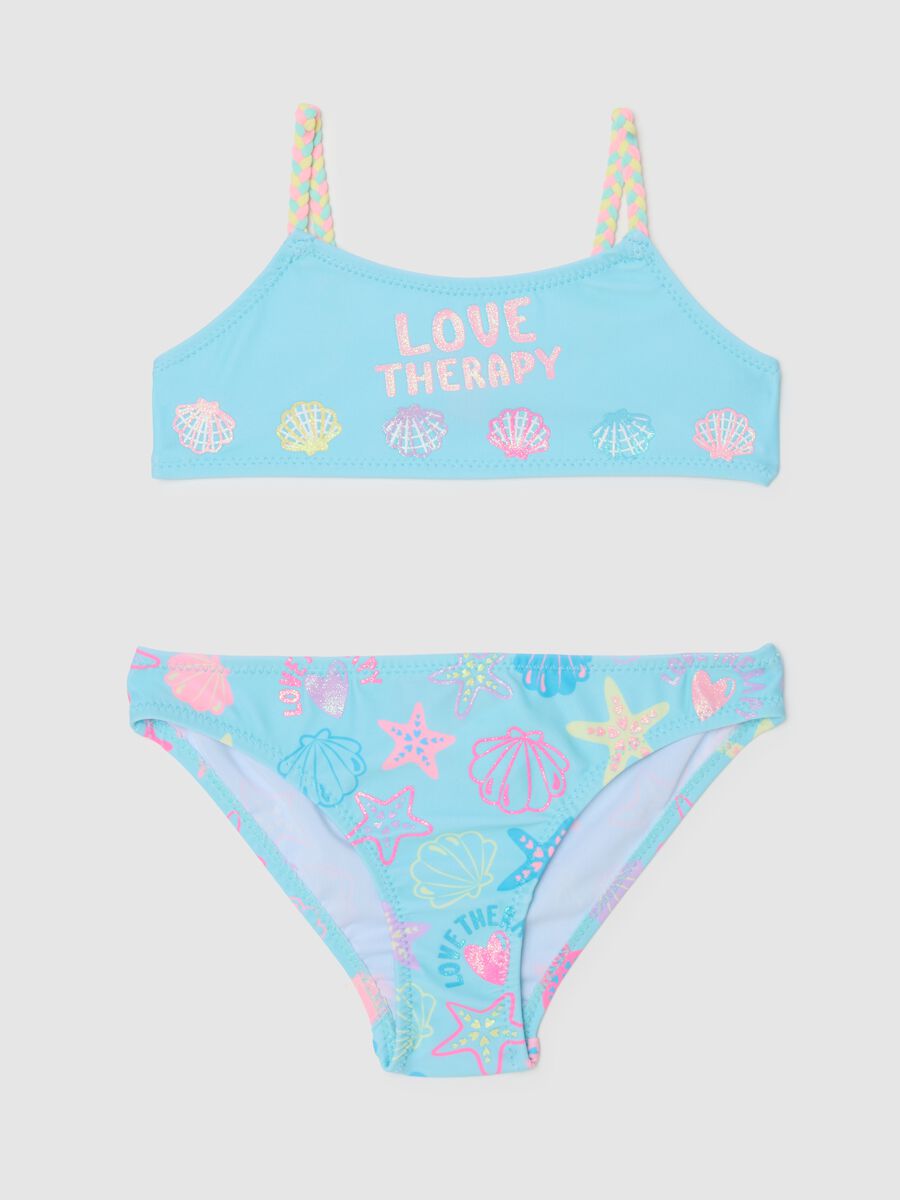 Girl's Bikini with Marine Patterns_0