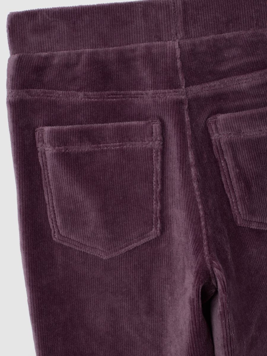 Girls' purple flare cotton blend trousers_3