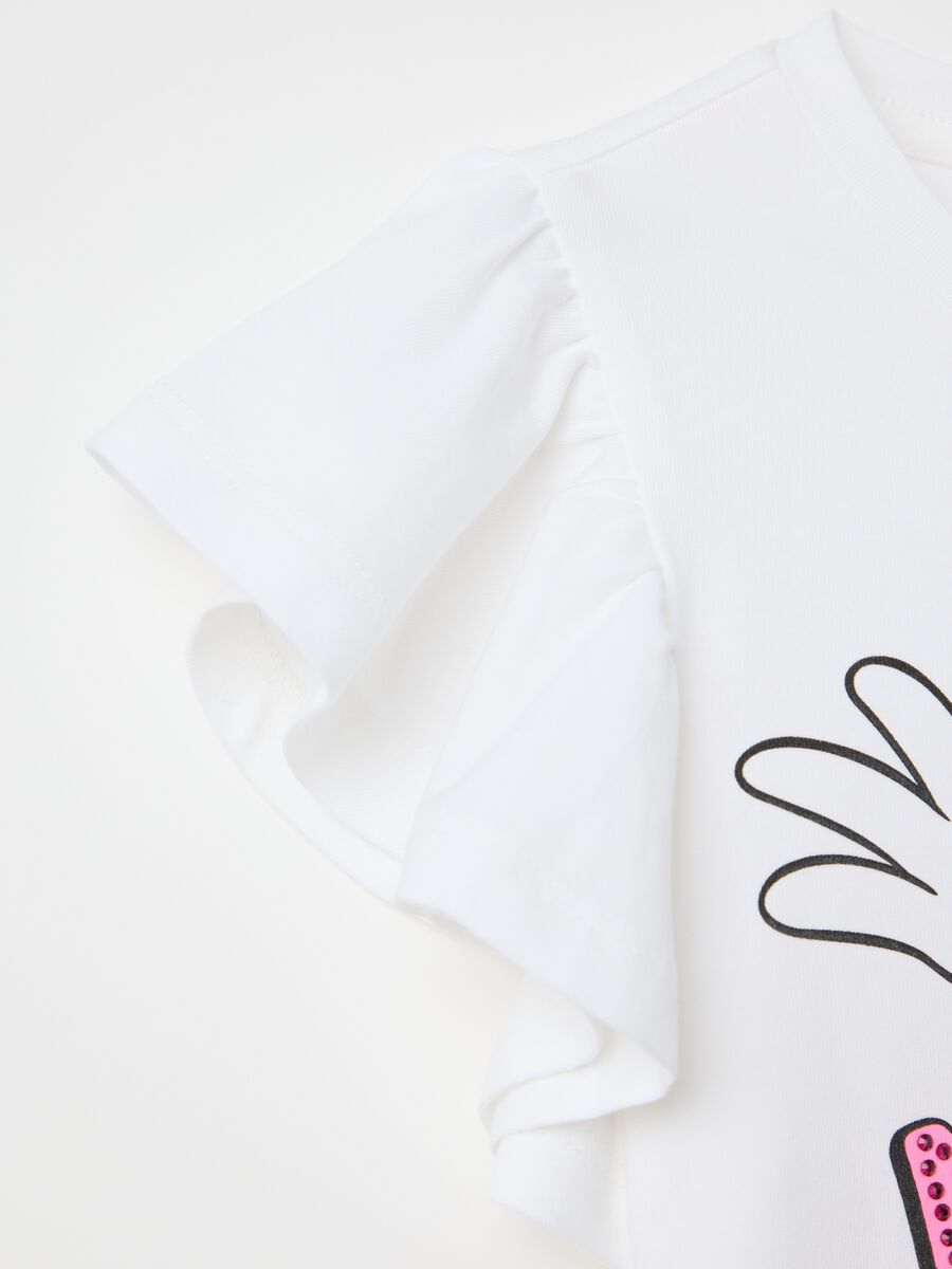 White stretch cotton jogging set with Minnie Mouse print_2