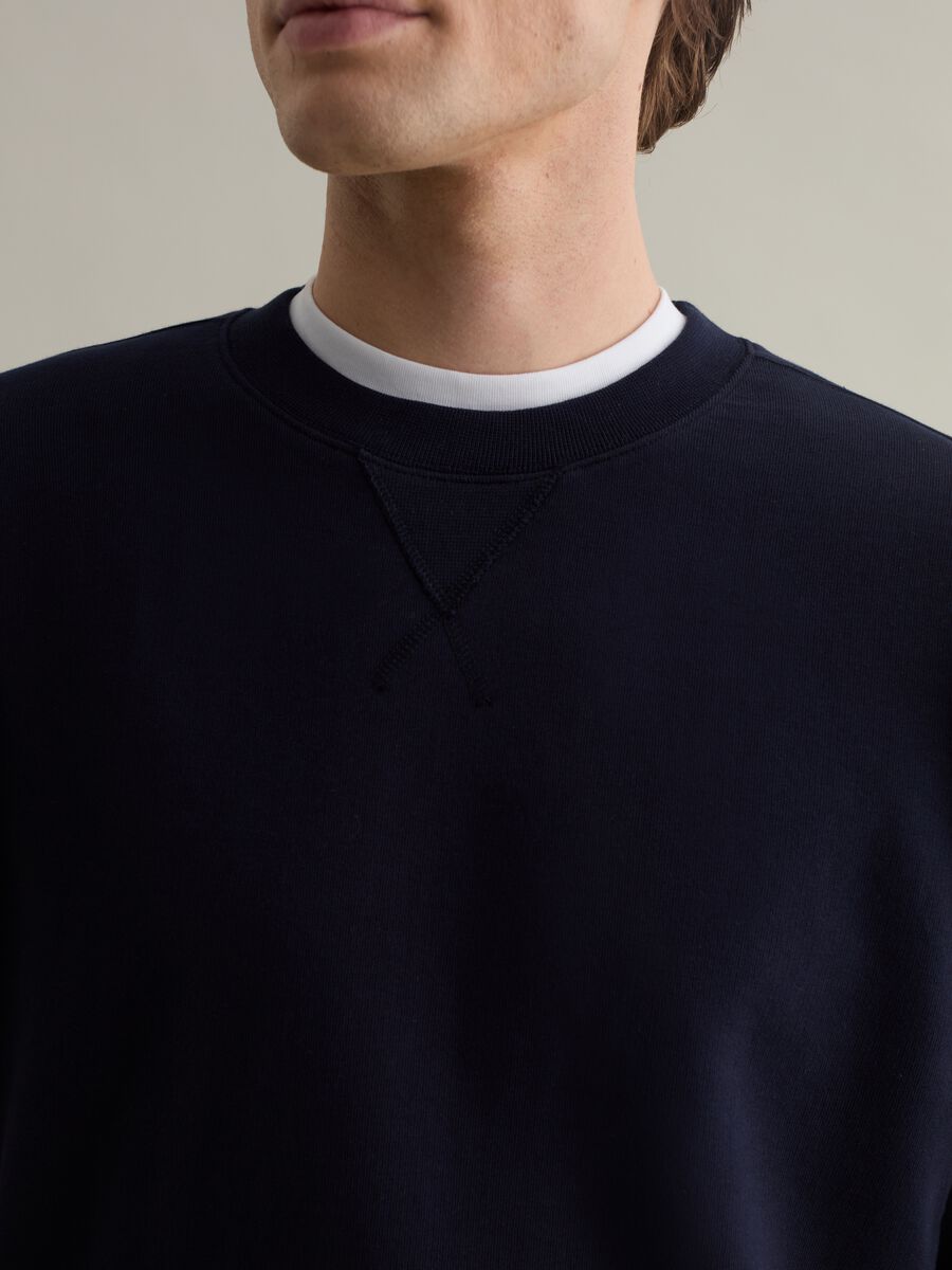 Sweatshirt with round neck and stitched detail_3