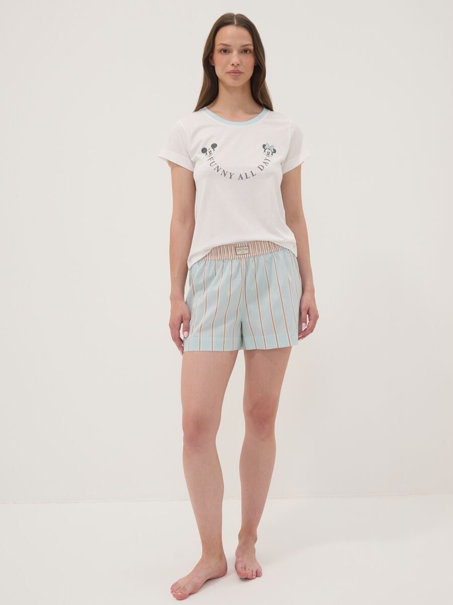 Multicolour organic cotton striped pyjama shorts_0