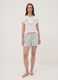 Multicolour organic cotton striped pyjama shorts_0