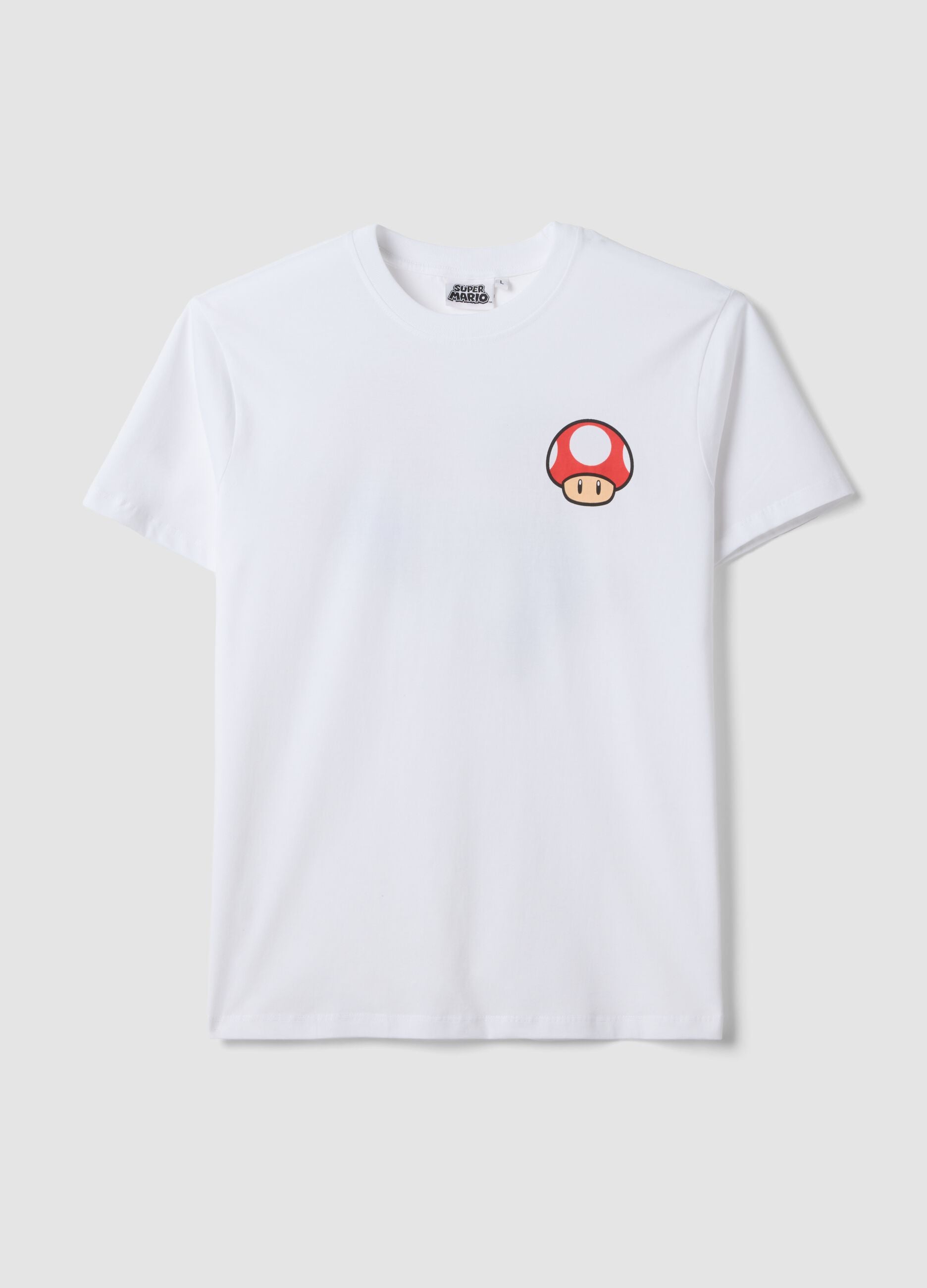White pure cotton regular-fit short-sleeve T-shirt