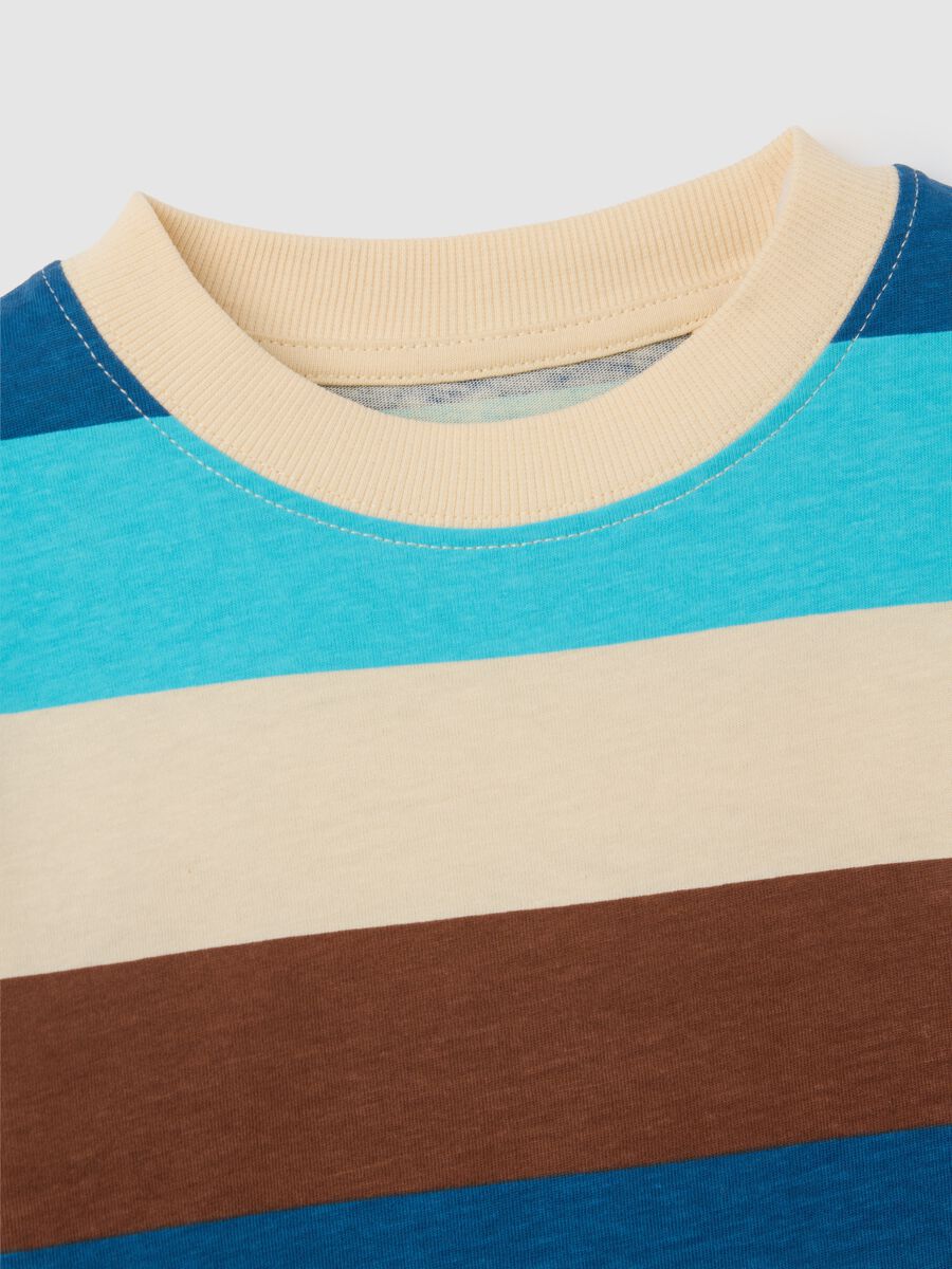 Multicolour striped cotton T-shirt_2