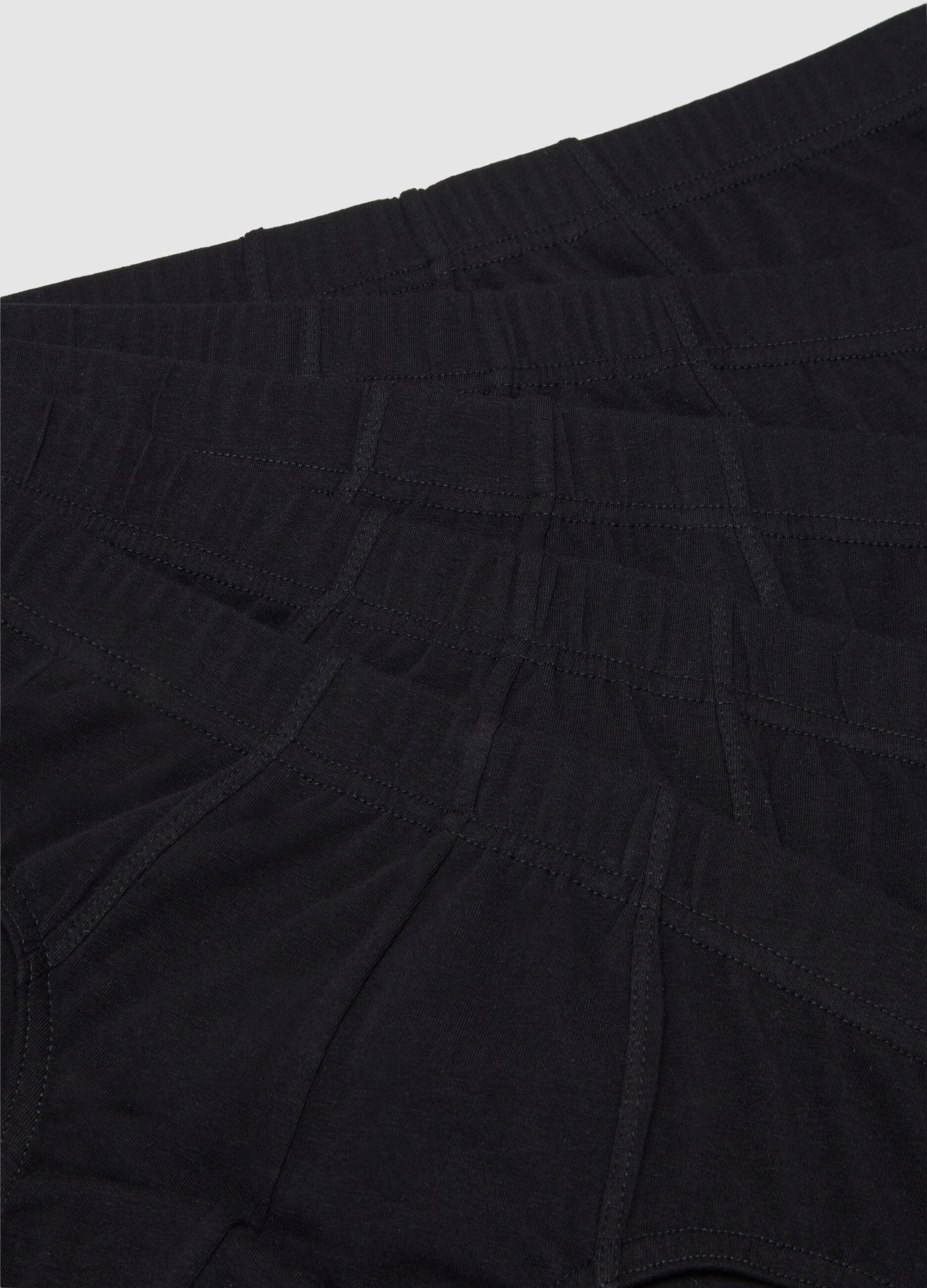 Set of black stretch cotton briefs