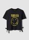 Black pure cotton Nirvana print T-shirt, regular fit_4