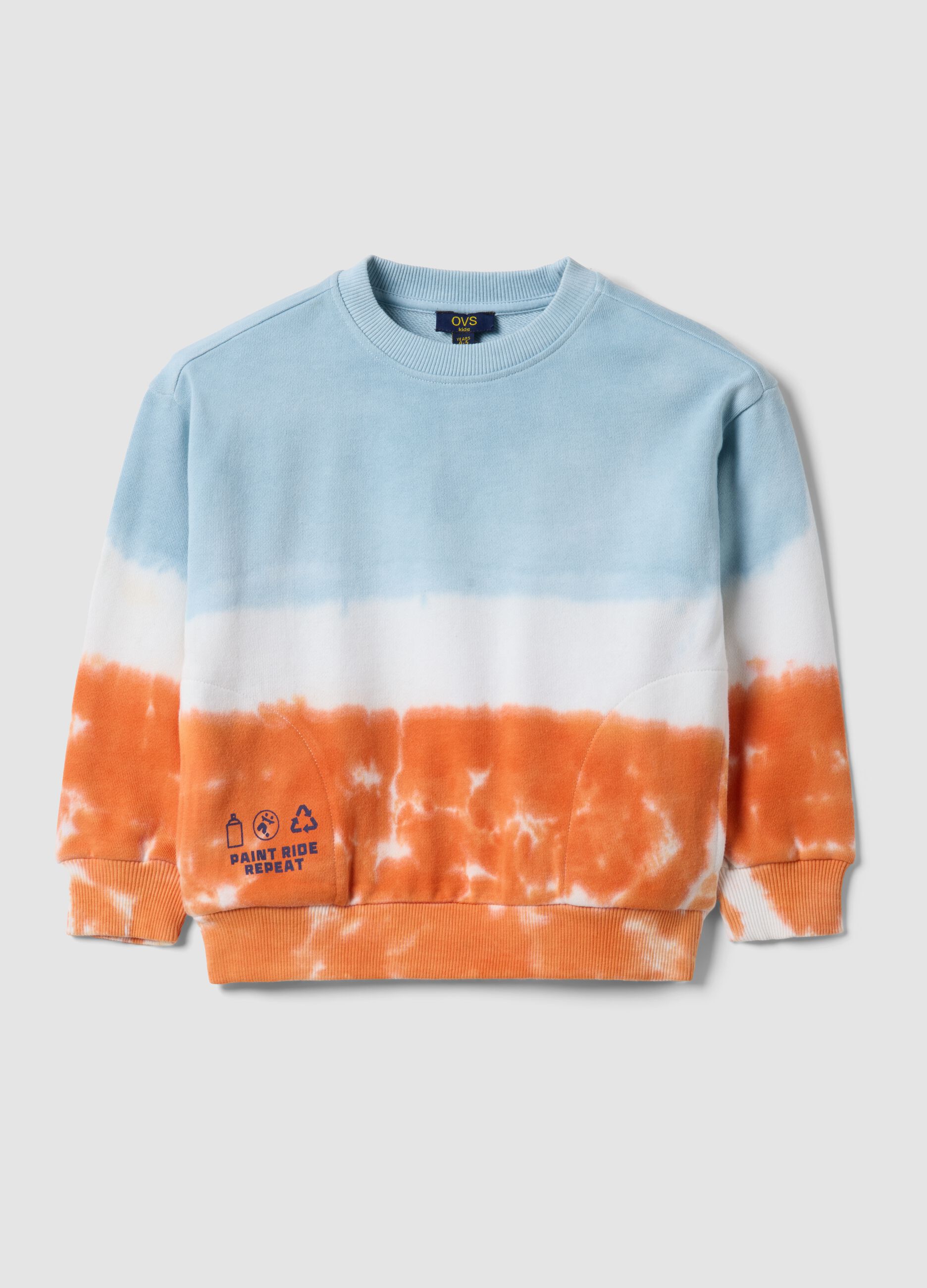 Multicolour cotton-blend tie-dye sweatshirt for kids, regular fit