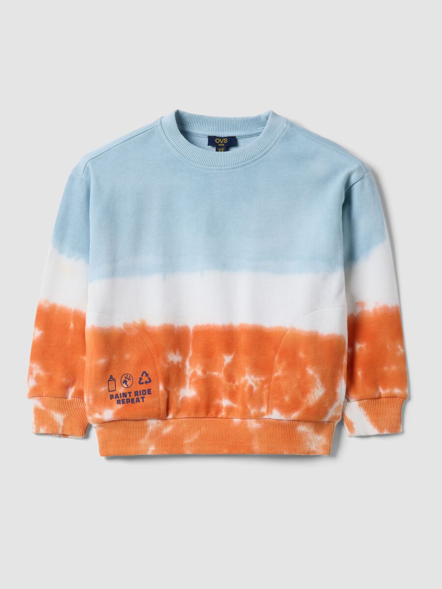 Felpa in misto cotone multicolor tie-dye da bambino regular fit_0