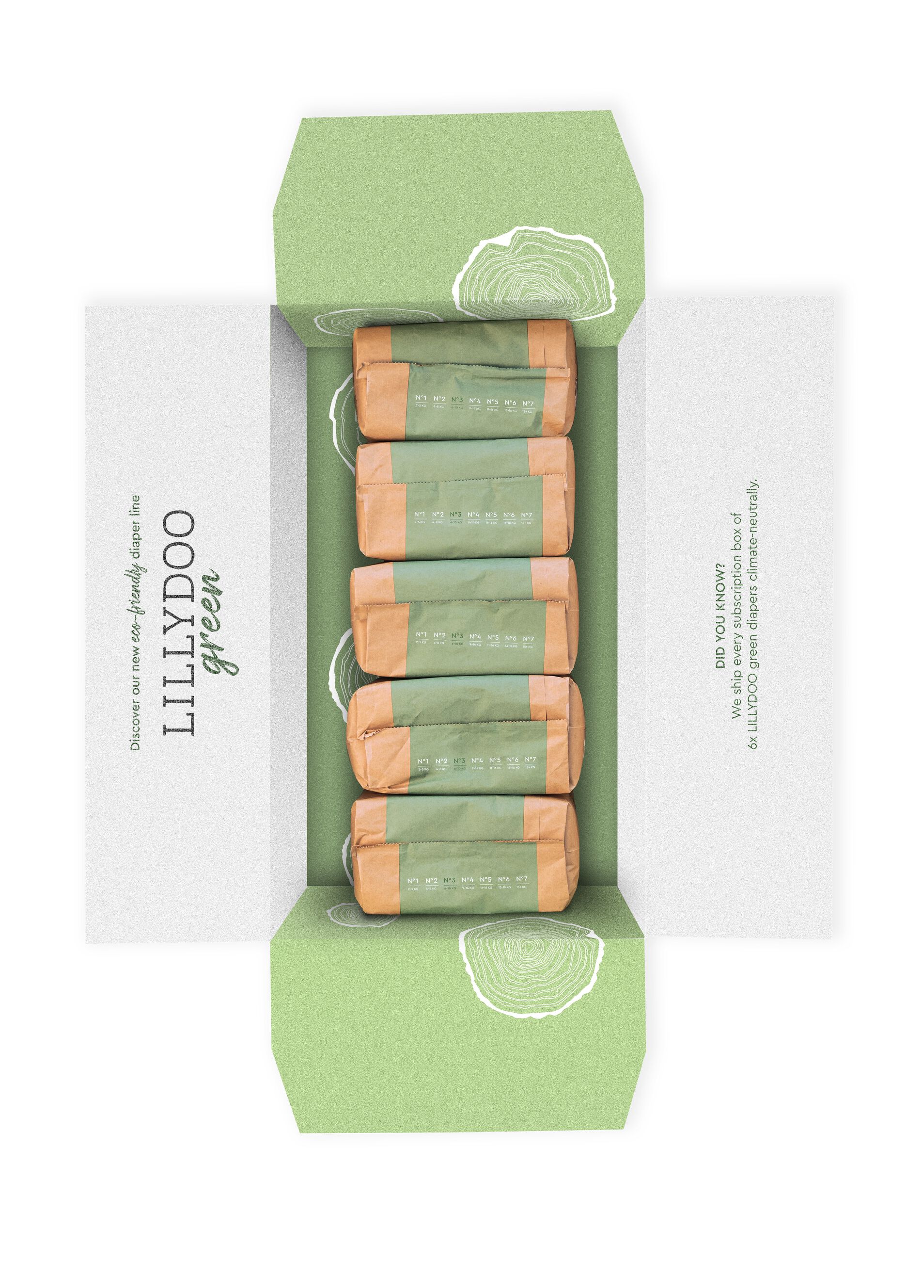 Lillydoo 5-pack multipack eco-sustainable nappies, No. 3 (6-10 kg)