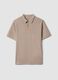 Beige Stretch Cotton Polo Regular Fit_4