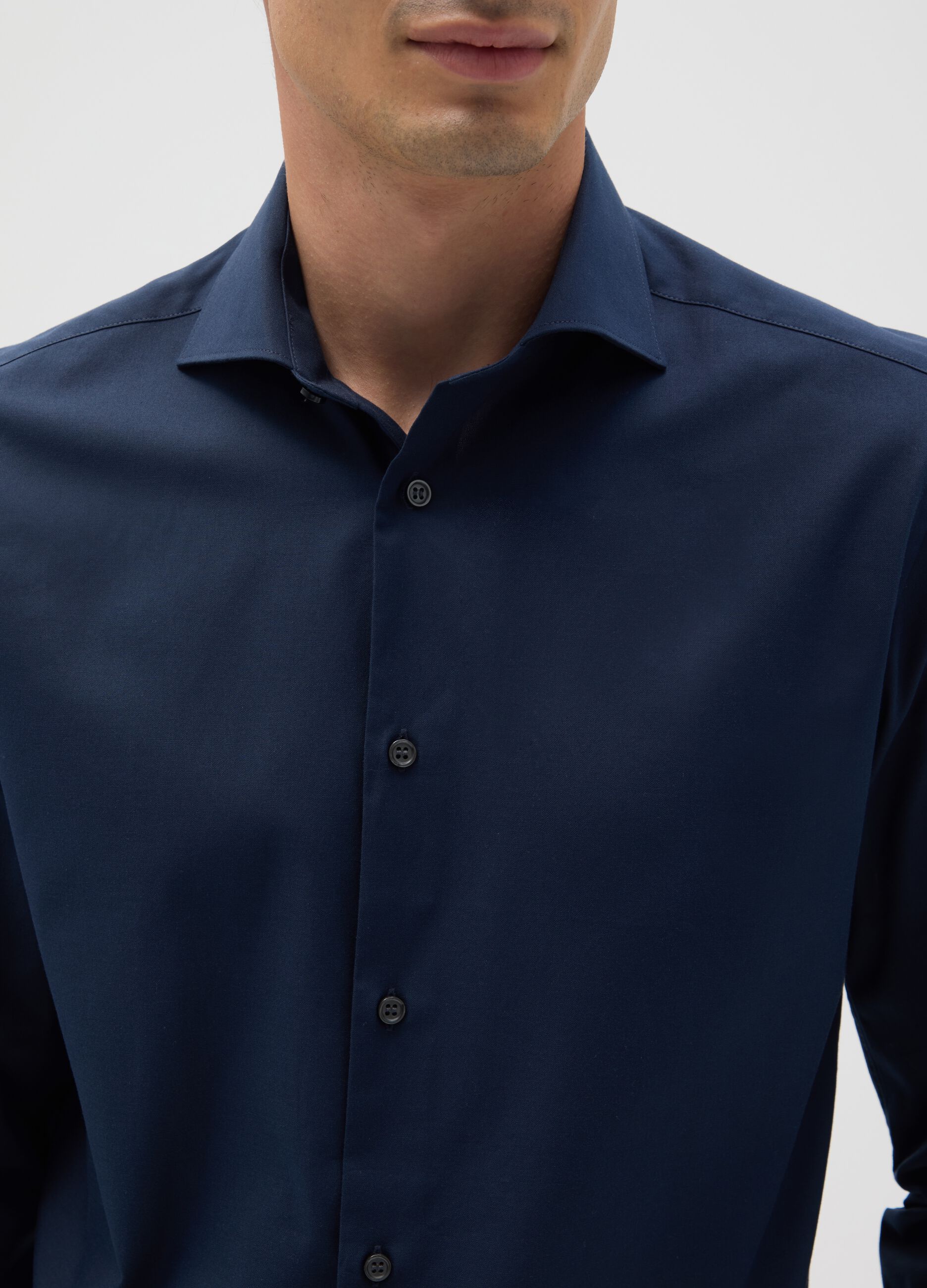 Men's Pure Cotton Blue Slim Fit Shirt