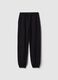 Pantaloni da ragazza in puro cotone nero regular fit_3