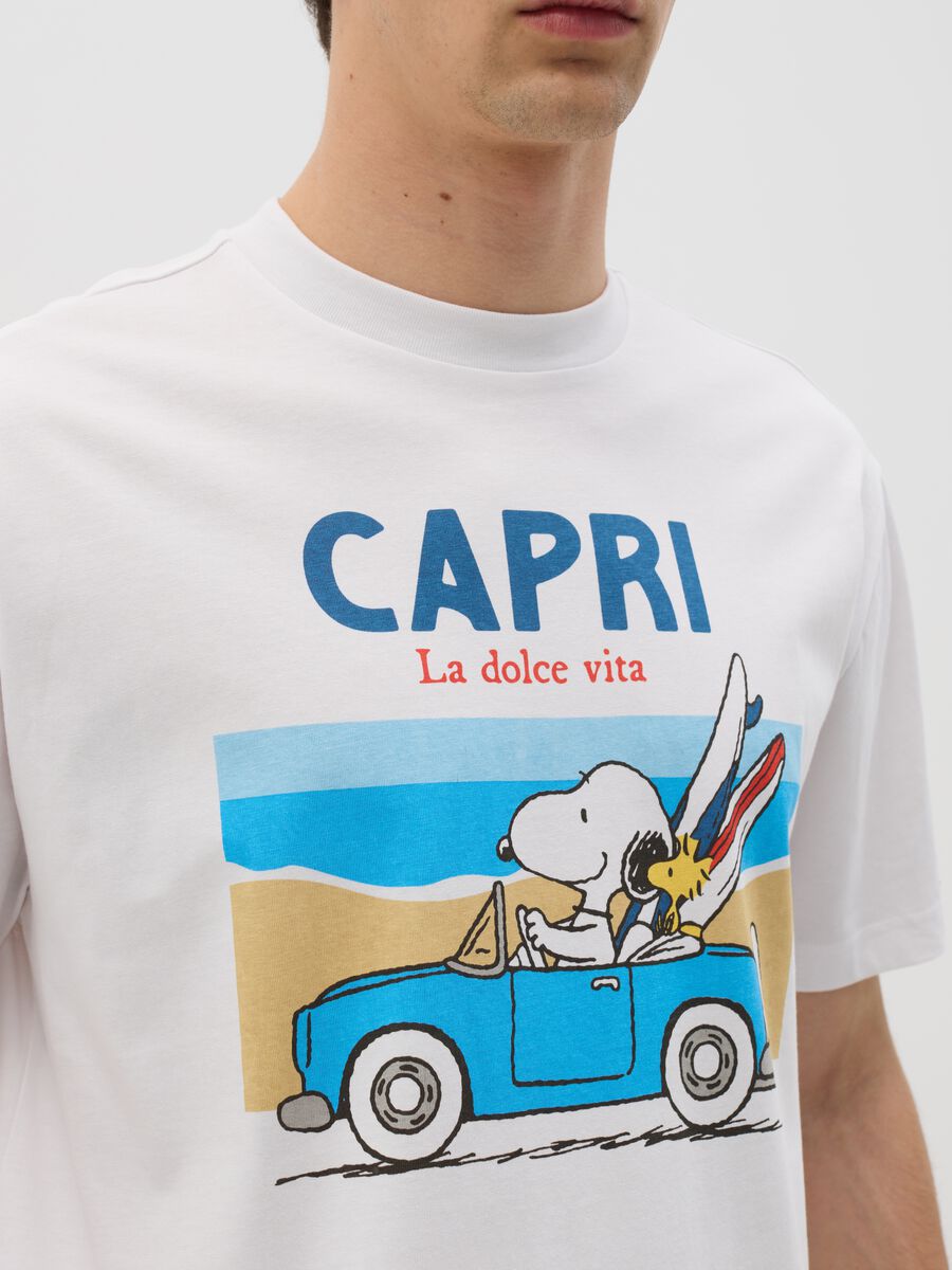 White T-shirt with Snoopy La Dolce Vita print_2