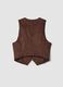 Gilet marrone in tessuto elasticizzato con borchie regular fit_6