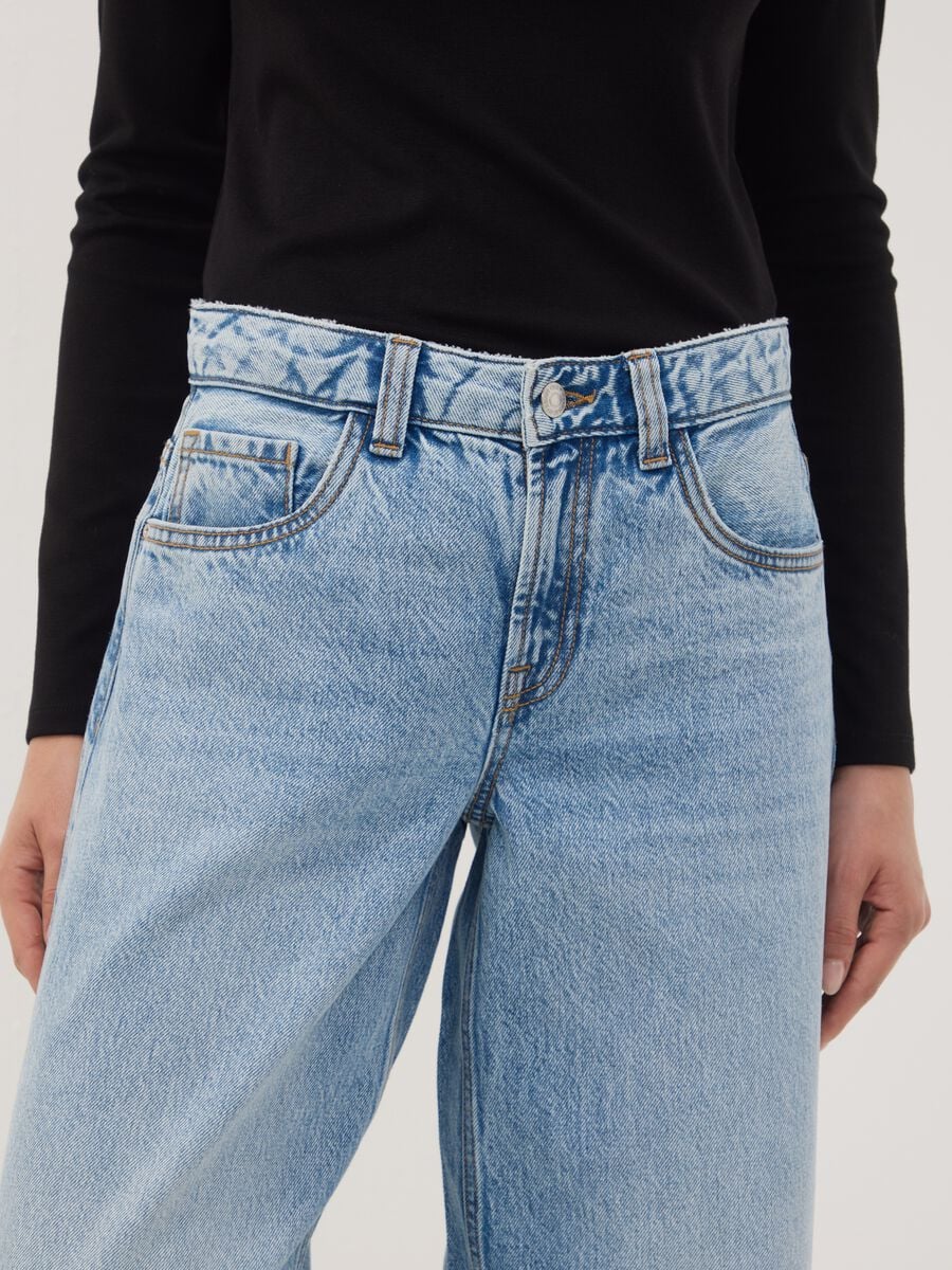 Jeans azzurri in puro cotone super wide leg_2