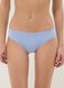 Regular fit blue stretch cotton briefs with lace details_1