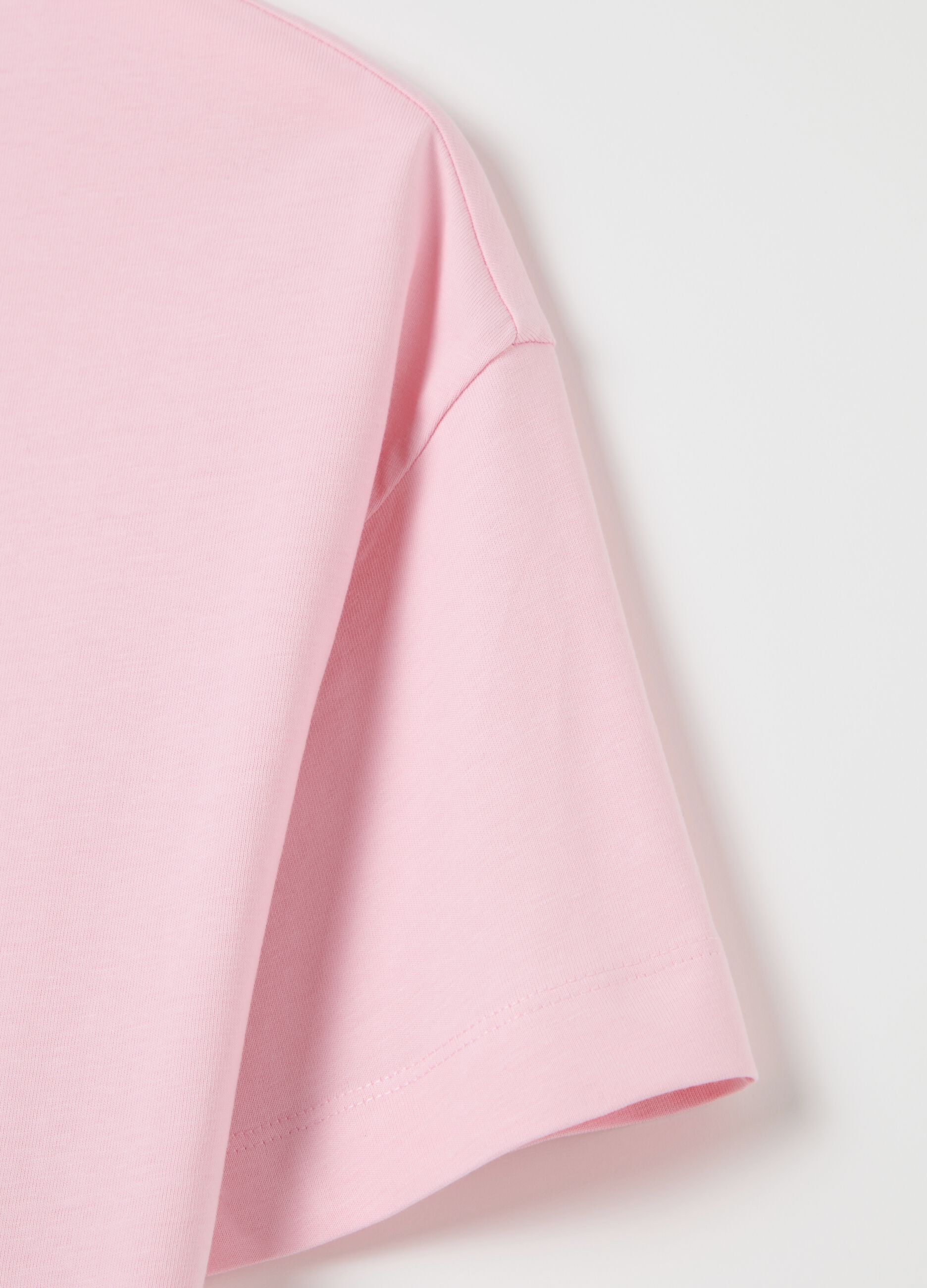 Pink crew neck organic cotton T-shirt Les Copains