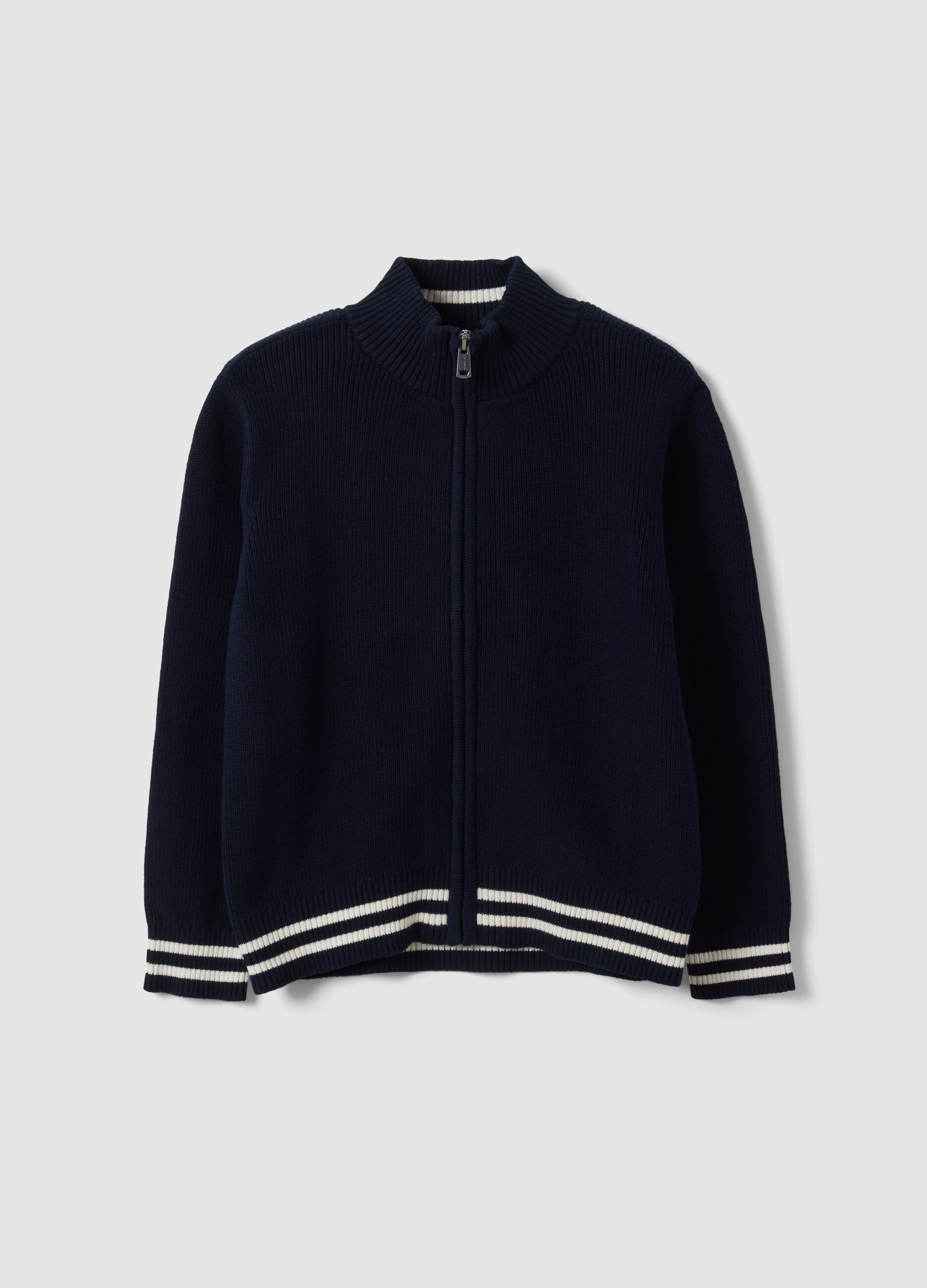 Blue pure cotton regular-fit cardigan for boys