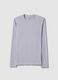 Grey long sleeve stretch cotton regular fit T-shirt_4