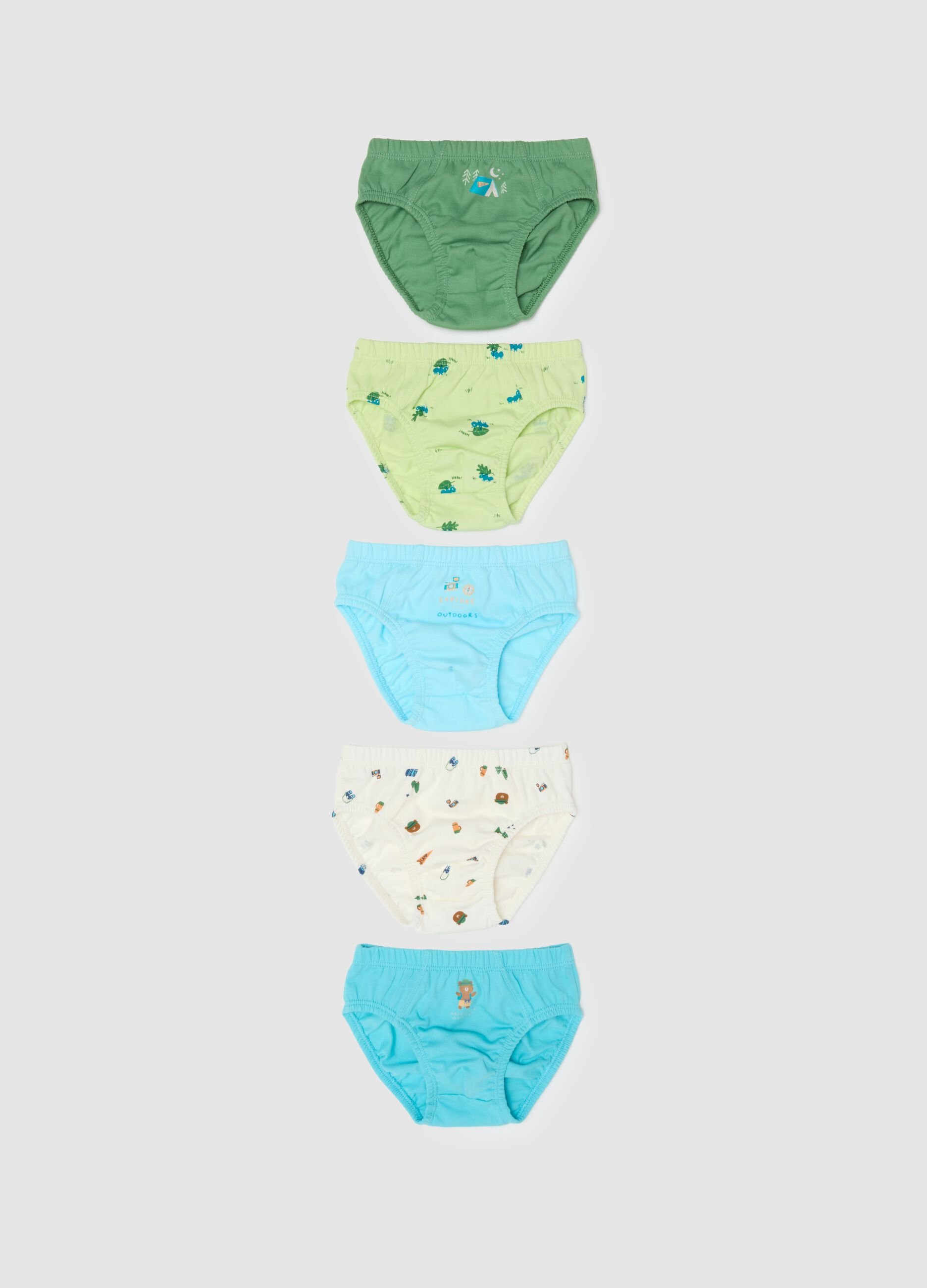 Multipack of pure cotton multicoloured regular fit baby briefs