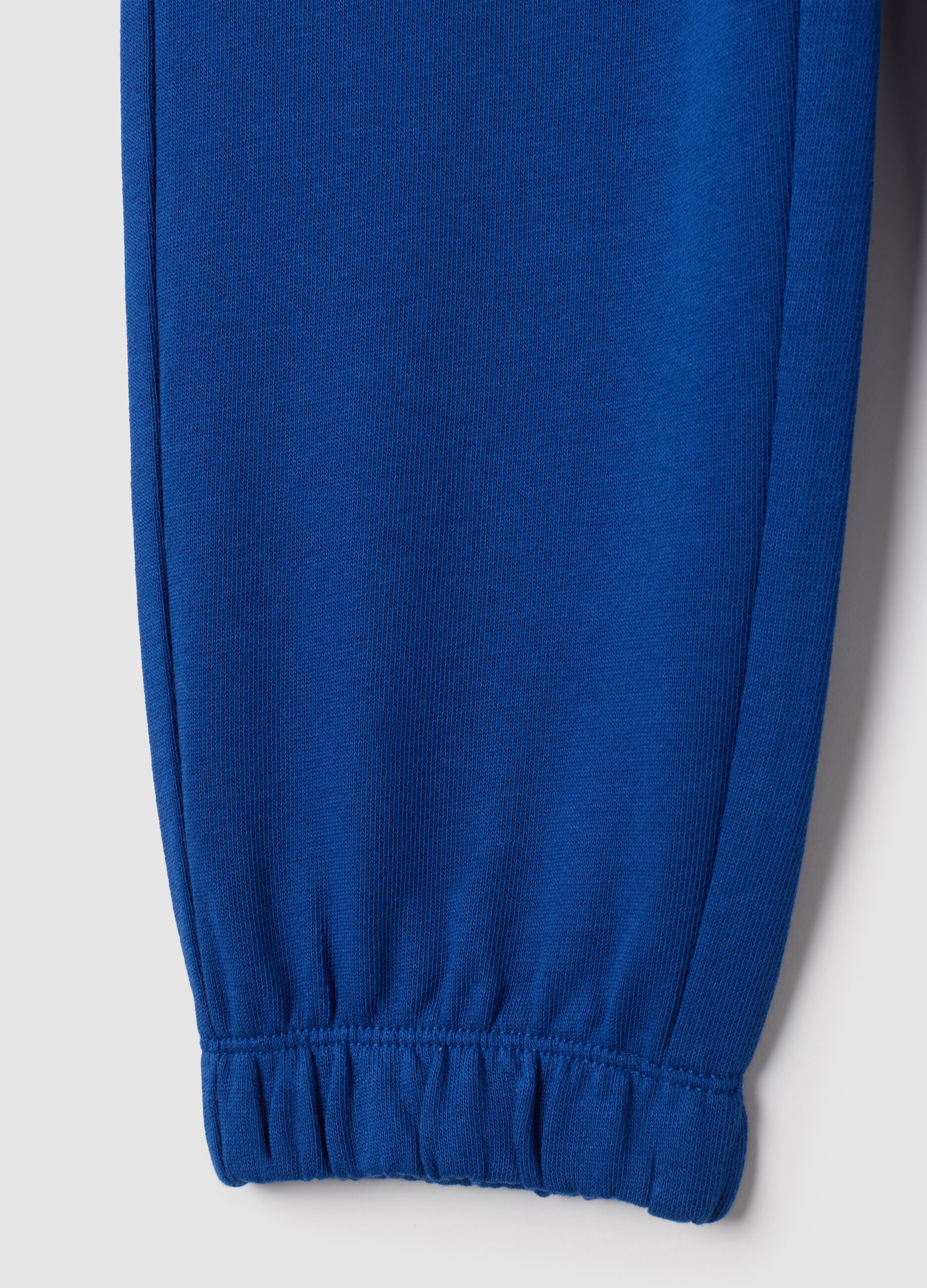 Pantaloni da bambino in puro cotone blu regular fit