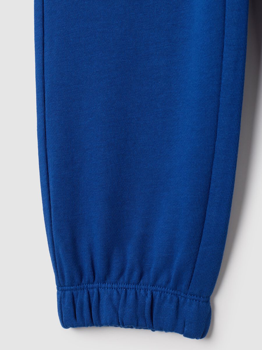 Pantaloni da bambino in puro cotone blu regular fit_3