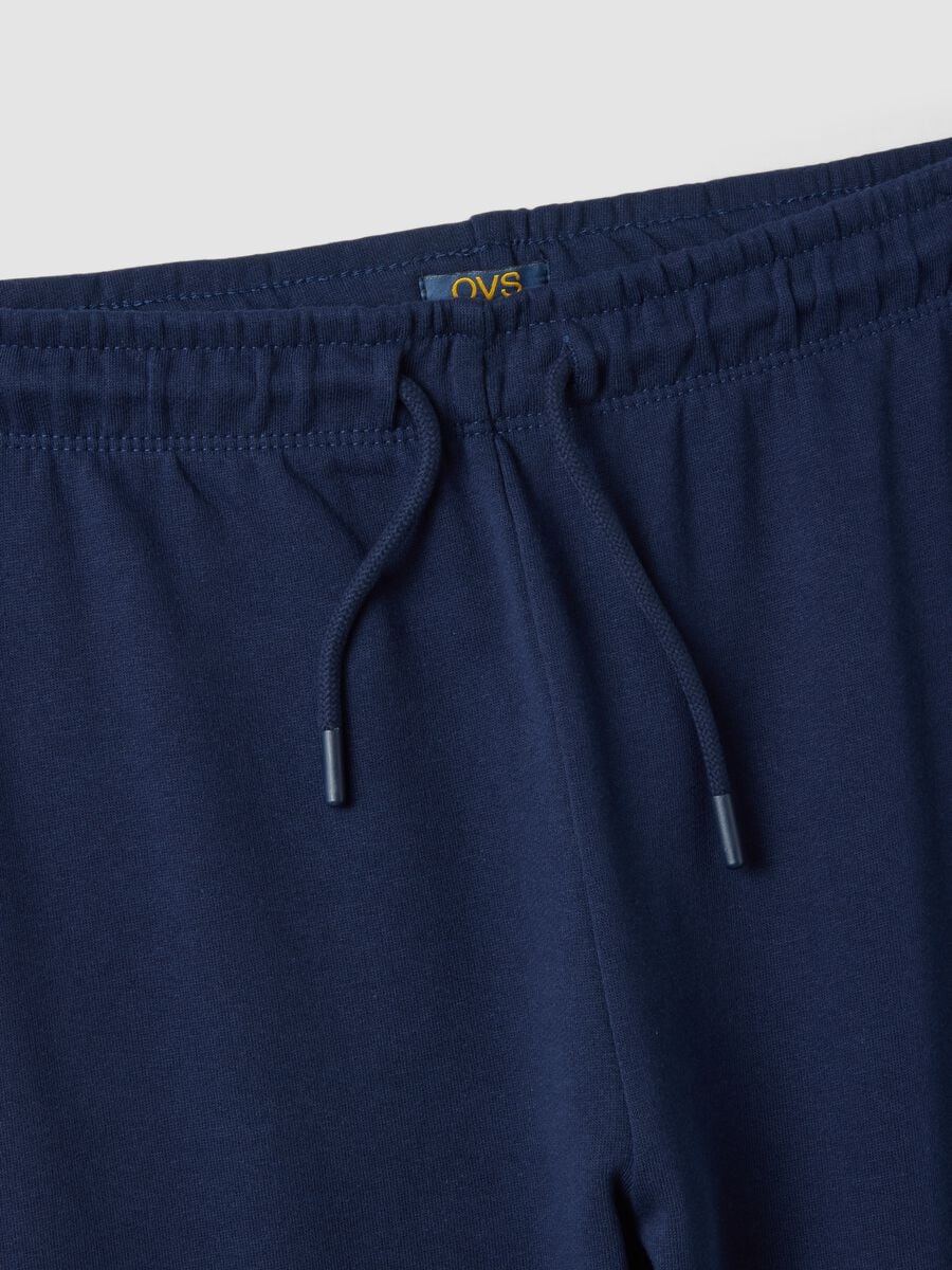 Navy blue jogger trousers in 100% organic cotton_1