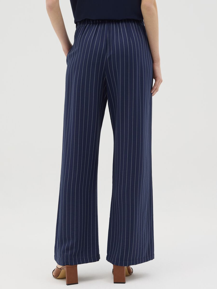 Blue palazzo trousers with striped pattern_2