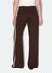 Brown cotton-blend wide-leg trousers with lace embroidery_2