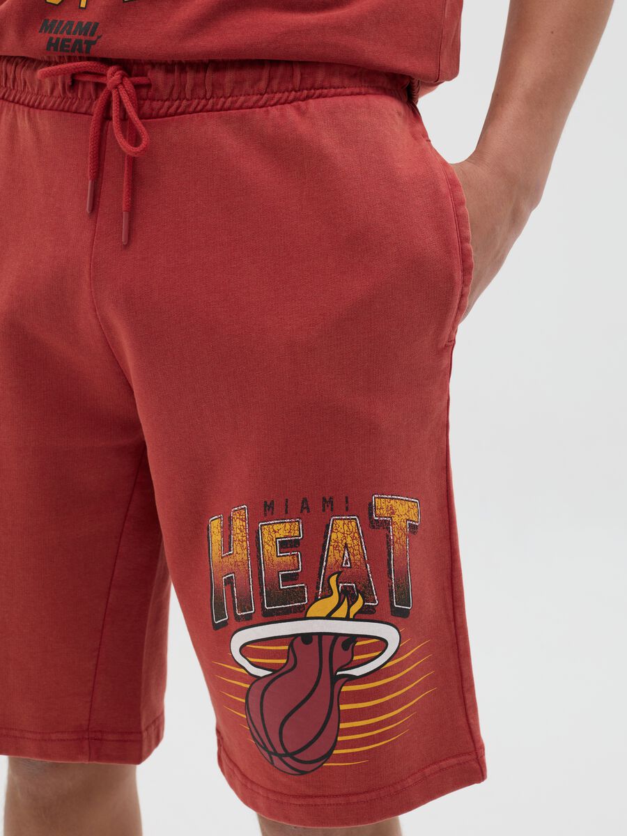 Miami Heat Red Cotton Sports Shorts_2