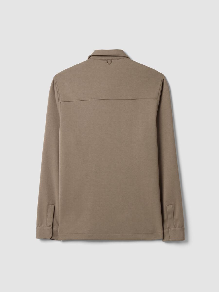 Shacket traspirante marrone in misto cotone con colletto regular fit_2