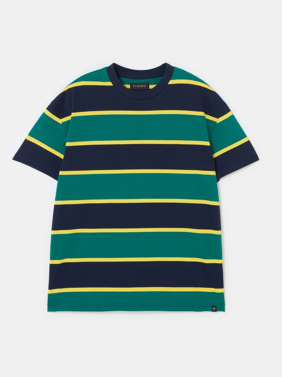 T-shirt with round neck and striped pattern_3