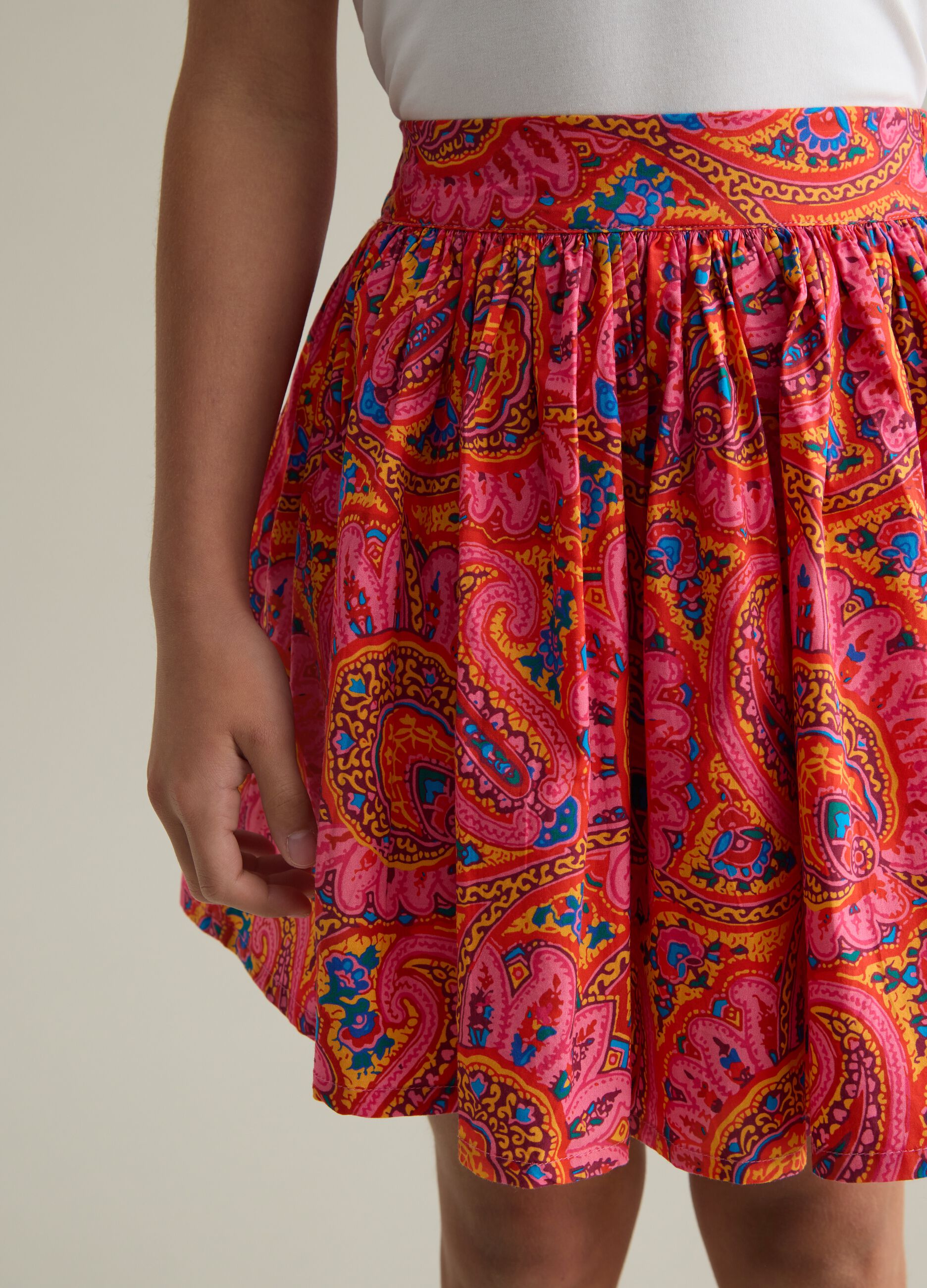 Girls' skirt in pure cotton multicolour regular fit
